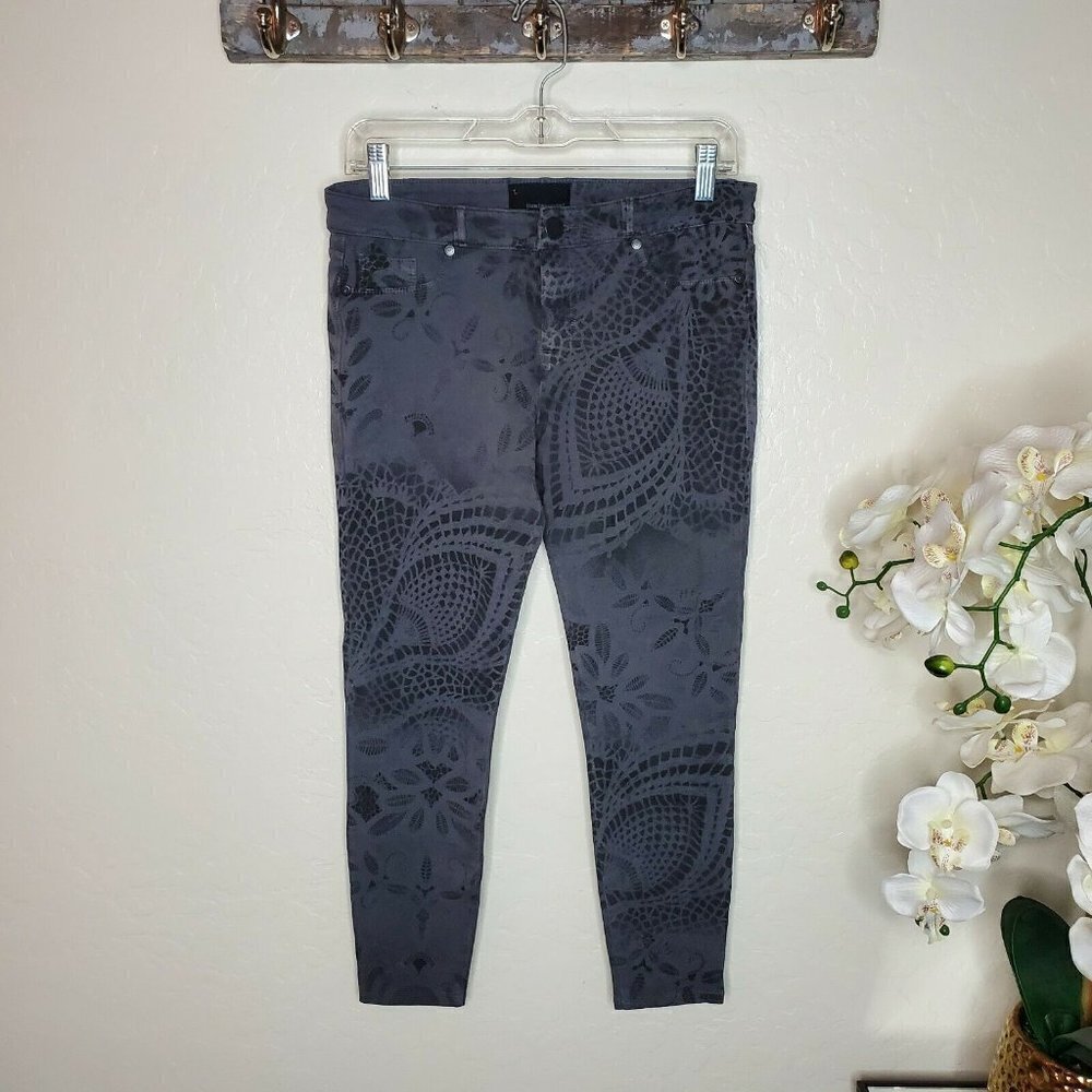 Denimocracy Womens Stretch Skinny Jeans Printed